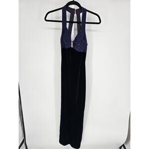 VTG Blondie and Me Women's Sleeveless Black Velvet Formal Maxi Dress Size 7-8